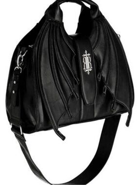 RESTYLE Succubus Bat Black Women's Wing-Accent Shoulder Bag
